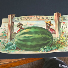 American Wonder Victorian Era Watermelon Trade Card Advertising Green Multicolor picture