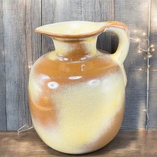 Vintage Frankoma Pottery Pitcher Jug Dessert Sand Glaze Large Brown Ceramic USA picture
