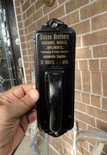 vintage SASSE BROS Buggies Funeral ADVERTISING Towel Holder SIGN St. Charles, MN picture