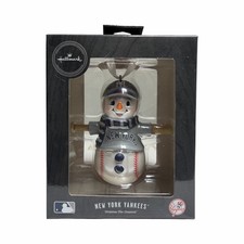 Hallmark New York Yankees Baseball Snowman Christmas Tree Ornament picture