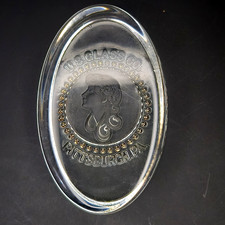 EAPG U.S. Glass Co Pittsburgh PA. Advertising Paperweight Long Hair Woman Cameo picture