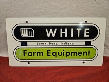 Vtg 1970’s White Tractors Farm Equipment South Bend Indiana License Plate Sign picture
