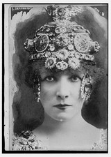 S. Bernhardt with elaborate headdress c1900 Large Old Photo picture