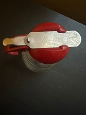 Vtg Dripcut Beehive Clear Glass Syrup Dispenser with Plastic Lid-1950's-C443 picture