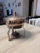 Sheridan Silver Co. Vintage Silverplate Chafing Dish Warming Stand Lid Handle picture