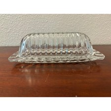 Vintage Mikasa Royal Suite Patter Clear Pressed Glass Butter Dish picture