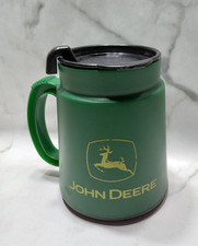 Vintage John Deere Shuttle Mug 20 oz Coffee Cup w/Lid Green & Yellow Betras USA picture