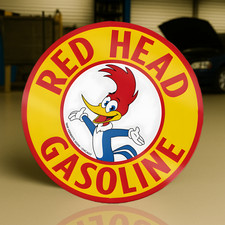 Red Head Gasoline Heavy Metal Sign - Retro Cartoon GASOLIN -50 cm  (19.7 inches) picture