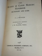 1938 Watch Clock Makers Handbook Dictionary Guide Britten 14th Ed Horology picture