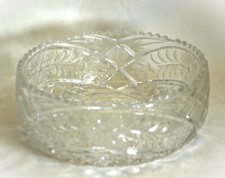 Crystal Centerpiece Fruit Bowl Daisy Hobstar Waffle Soft Sawtooth Edge picture
