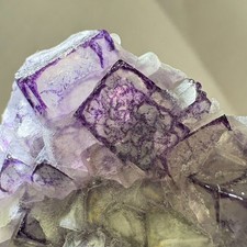 Natural Crystal RQ-CODE Phantom Fluorite Cluster Rare Specimen Raw Mineral Focus picture