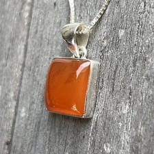 Natural Carnelian Pendant Sterling Silver picture