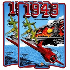 1943 Battle Of Midway Arcade Side Art 2 Piece Set Laminated Cabinet Decal picture