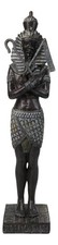 Egyptian Warrior King Pharaoh With Nemes Crook And Flail Standing On Base Statue picture