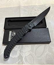 HOKC D2 T Series Black Pocketknife Drop Point Plain Edge Liner Lock Manual picture
