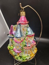 Vtg Neiman Marcus 2003 Christmas Glass Ornament Castle Lots Of Glitter picture