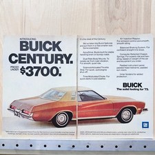1972 Buick Century Vintage Print Ad Red Orange Coup General Motors picture