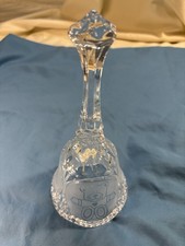 Crystal Bell With Etched Teddy Bear 8 inches tall picture
