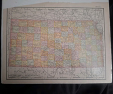 Antique Map of Kansas 1903 Americanized Encyclopedia Britannica picture