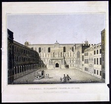 1828 Edward Wedlake Brayley Antique Print of the Guildhall Chapel London in 1720 picture