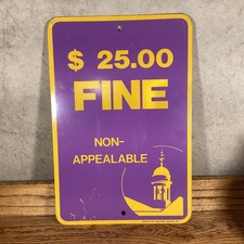 RETIRED UNIVERSITY OF STEVENS POINT SIGN PARKING METAL BADGER  STATE INDUSTRIES picture