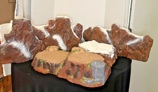 Lot of 7 Lemax Village Mountain Backdrops 2 Flat Top Christmas Display Used picture
