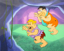FLINTSTONES FRUITY PEBBLES Hanna-Barbera ORIGINAL PRODUCTION CEL + BACKGROUND picture