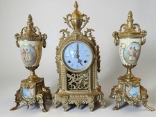 Gorgeous Ornate Imperial Italian Mantle  Clock And Garnitures picture