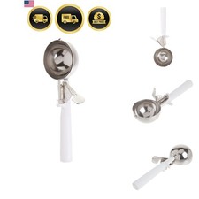 ICOP-6 Ice Cream Disher with White Handle, Size 6, 5.5 ounces, Stainless Stee... picture