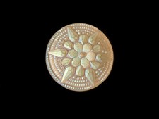 32mm Czech Glass Star Center White Iridescent Button With Metal Shank picture