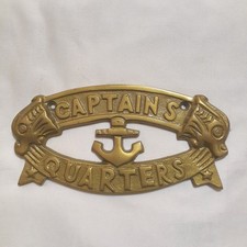 Captain's Quarters Metal Nautical Plaque Ship Boat Anchor Door Wall Mounted picture