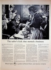 1944 General Foods Minute Tapioca Sailor's Started Business Vintage 40s Print Ad picture