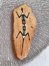 Navajo Sand Art Painting of Lizard by Lewis Nelson Sr Original Signed picture