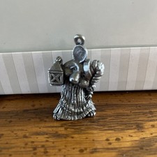 VTG Hudson Fine Pewter Mouse Ornament Nightshirt Nightcap Lantern 1982 picture