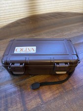 OLIVA 10 Count Rugged Hard Protective Storage Case Foam Insert Brown Wrist Strap picture