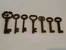 Lot 7 Antique Style 19th Century Iron Skeleton Keys Vintage Reproduction 2