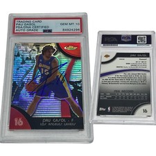 2007-08 Pau Gasol Topps Finest Refractor #16 Autographed PSA Auto GEM MINT 10 picture