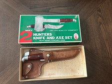 2 Way HUNTERS KNIFE AND AXE SET picture