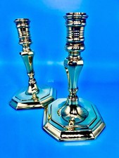 2-Gorgeous Carolina Brass hand, polished Candlesticks Taper Candle Stick Holders picture