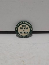 Vintage March on Washington End the War in Vietnam Pinback Button 1.5