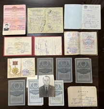 Massive USSR Soviet Personal Archive Lot - Military Book Diplomas Papers picture