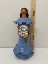 Muneca Lime Dominican Republic Heavy 15 Inch Faceless Doll Vintage Terracotta picture
