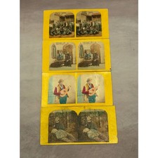 1860s French Hand Tinted Stereoview Lot Occupational Cobbler Street Life picture