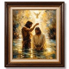 John Baptizing Jesus Christ Canvas Print 8x10 Christian Wall Art Decor Unframed picture