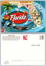 Continental Florida Sunshine State Map Postcard picture