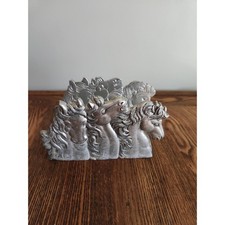Vtg Arthur Court Cast Aluminum Wild Horses napkin holder 1990 picture