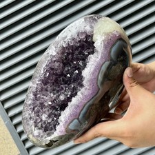 10.9 lb  Amethyst Druzy Geode Crystal Cave Purple Cluster Serene Office Peaceful picture