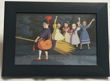 Kiki’s Delivery Service Studio Ghibli Framed Postcard Official Art Black Frame picture