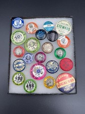 Vintage Labor Union Membership Pinback Button Collection, 22pc picture