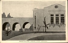 Chula Vista California CA Sweetwater Union High School c1940s Vintage Postcard picture